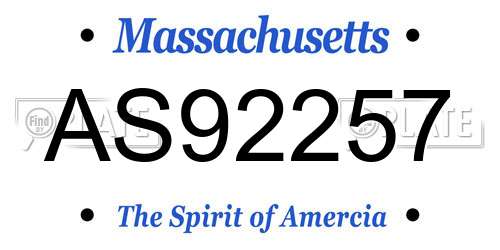 AS92257 Massachusetts License Plate