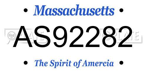 AS92282 Massachusetts License Plate