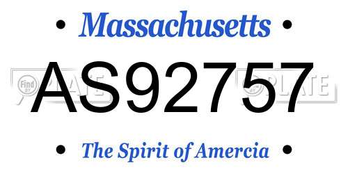 AS92757 Massachusetts License Plate