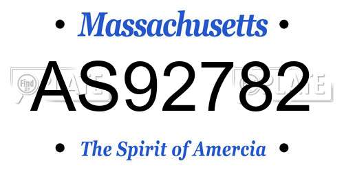 AS92782 Massachusetts License Plate