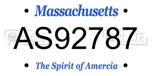 AS92787 Massachusetts License Plate