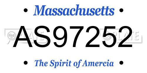 AS97252 Massachusetts License Plate