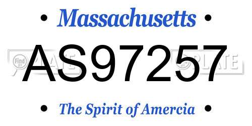 AS97257 Massachusetts License Plate