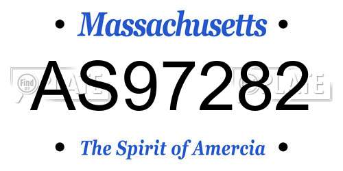 AS97282 Massachusetts License Plate
