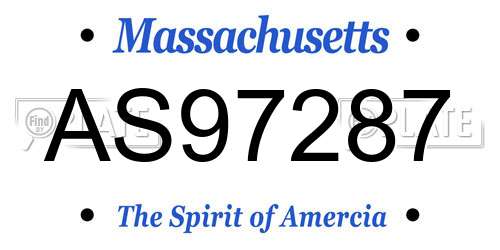 AS97287 Massachusetts License Plate