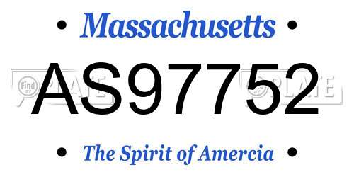 AS97752 Massachusetts License Plate