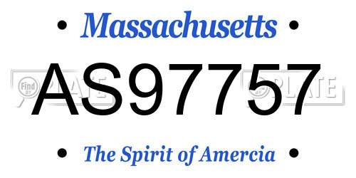 AS97757 Massachusetts License Plate