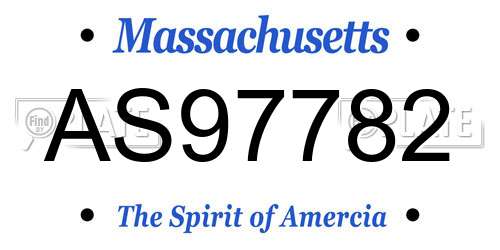 AS97782 Massachusetts License Plate