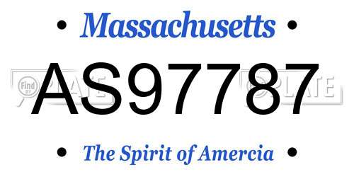 AS97787 Massachusetts License Plate