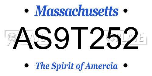 AS9T252 Massachusetts License Plate