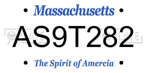 AS9T282 Massachusetts License Plate