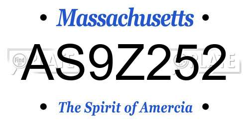 AS9Z252 Massachusetts License Plate