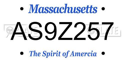 AS9Z257 Massachusetts License Plate