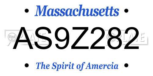 AS9Z282 Massachusetts License Plate
