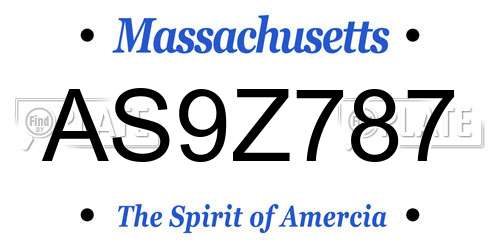 AS9Z787 Massachusetts License Plate
