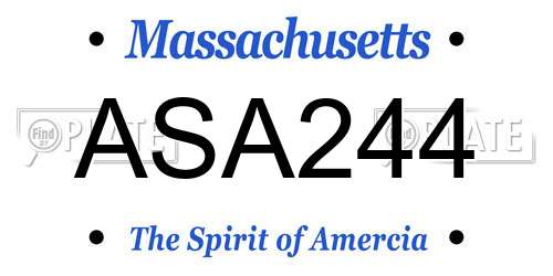 ASA244 Massachusetts License Plate