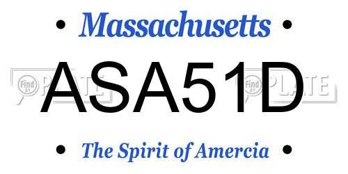 ASA51D Massachusetts License Plate