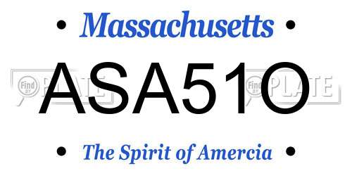 ASA51O Massachusetts License Plate