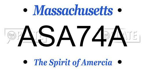 ASA74A Massachusetts License Plate