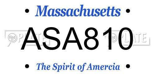 ASA810 Massachusetts License Plate