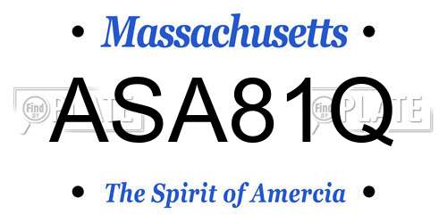 ASA81Q Massachusetts License Plate