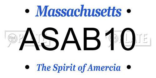 ASAB10 Massachusetts License Plate