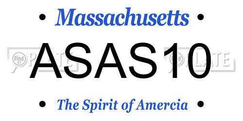 ASAS10 Massachusetts License Plate