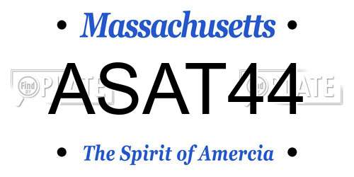 ASAT44 Massachusetts License Plate