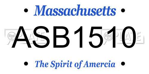 ASB1510 Massachusetts License Plate