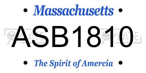 ASB1810 Massachusetts License Plate