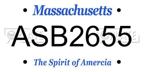 ASB2655 Massachusetts License Plate