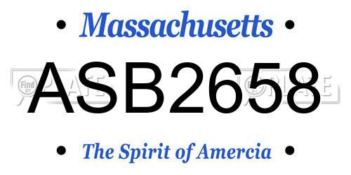 ASB2658 Massachusetts License Plate