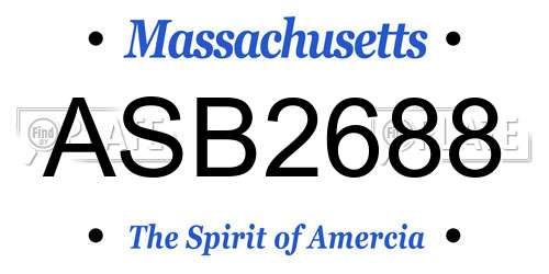 ASB2688 Massachusetts License Plate