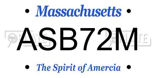 ASB72M Massachusetts License Plate