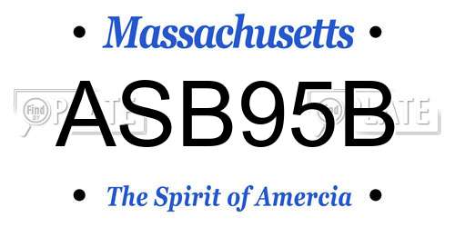 ASB95B Massachusetts License Plate