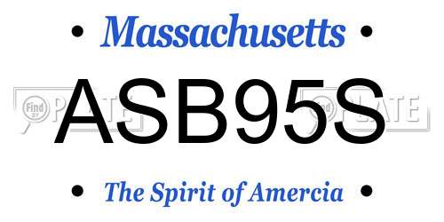 ASB95S Massachusetts License Plate