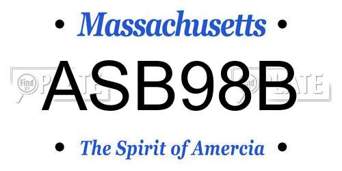 ASB98B Massachusetts License Plate