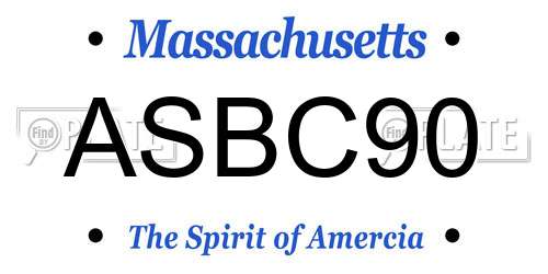 ASBC90 Massachusetts License Plate