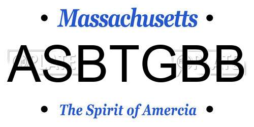 ASBTGBB Massachusetts License Plate