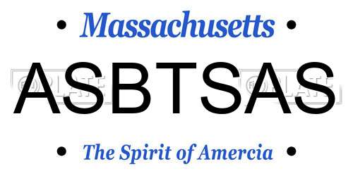 ASBTSAS Massachusetts License Plate