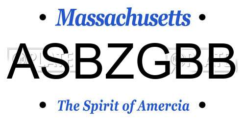 ASBZGBB Massachusetts License Plate