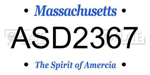 ASD2367 Massachusetts License Plate