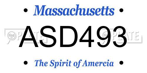 ASD493 Massachusetts License Plate