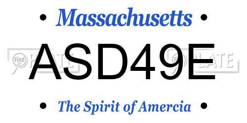 ASD49E Massachusetts License Plate
