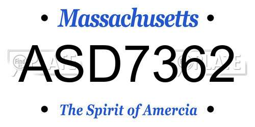 ASD7362 Massachusetts License Plate