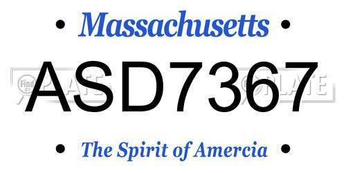 ASD7367 Massachusetts License Plate