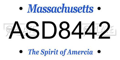 ASD8442 Massachusetts License Plate