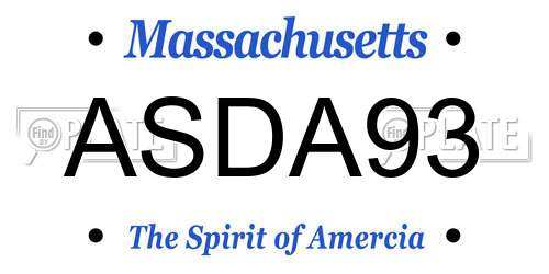 ASDA93 Massachusetts License Plate