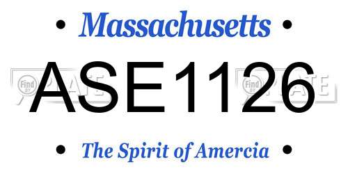 ASE1126 Massachusetts License Plate