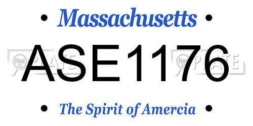 ASE1176 Massachusetts License Plate